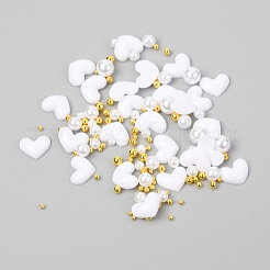 Chiodo cabochon in plastica a cuore&nbsp;MRMJ-I001-04B-G