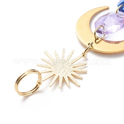 Decorazioni pendenti con perline di vetro ottagonale placcato&nbsp;HJEW-JM00775-01