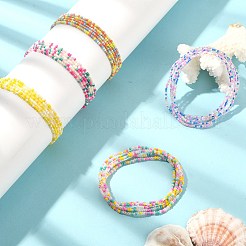 Set di braccialetti elastici con perline di semi di vetro da 5 pezzo&nbsp;BJEW-JB09473