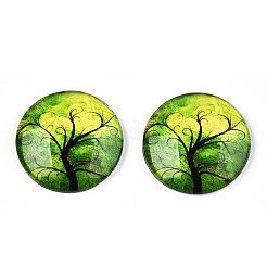 A metà intorno / cupola albero modello di vetro cabochon flatback per i progetti fai da te&nbsp;LS-GGLA-Q037-25mm-M28-06