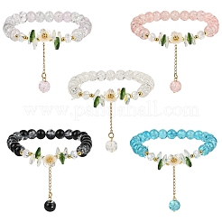 Braccialetti di fascino perline di vetro&nbsp;BJEW-YW00007-01