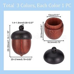 3pcs 3 Farben Holzanhänger&nbsp;WOOD-NB0002-06