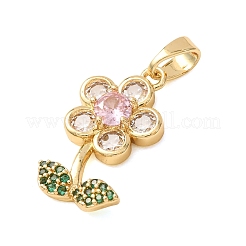 Pendentifs en laiton avec zircon cubique micro pavé&nbsp;CU-CBA2C2D-08G
