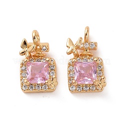 Ciondoli in ottone zirconi chiari micro pavé&nbsp;KK-E068-VF220