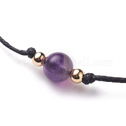 Bracelets de perles d'améthyste naturelle&nbsp;BJEW-JB05505-01