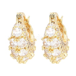 Orecchini a cerchio in ottone con zirconi cubici chiari micro pavè&nbsp;EJEW-Z164-16G