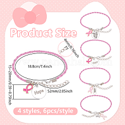 24 Stück 4 Stile geflochtene Kordelarmbänder aus PU-Leder für Frauen&nbsp;BJEW-PH01882