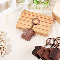 Porte-clés pendentifs en bois de noyer&nbsp;KEYC-TAC0034-06D