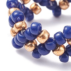 4 pz 4 colori perline di semi di vetro intrecciati anelli per le dita per le donne&nbsp;RJEW-JR00420