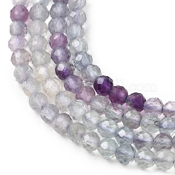 Natürliche lila Fluorit Perlen Stränge&nbsp;G-P603-C-2mm-07