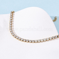 Bracciali a catena con maglie in acciaio inossidabile 304 con zirconi cubici per donna&nbsp;BJEW-G754-01B-G03