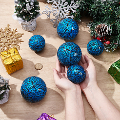 6 pièce 2 styles de décorations de Noël en boule de mousse en mosaïque de verre&nbsp;AJEW-UN0002-83B