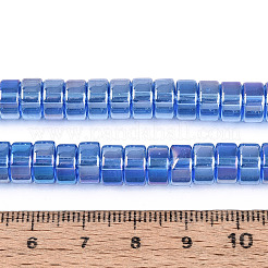Ab couleur plaqué perles de verre transparent brins&nbsp;GLAA-T026-4x8mm-T04