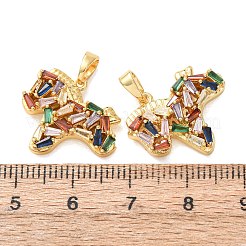 Pendentifs en zircone cubique colorée pavée de laiton&nbsp;KK-A304-04G