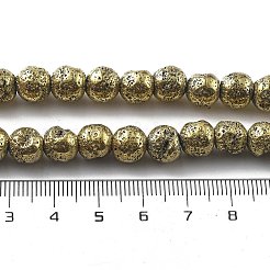 Hebras de cuentas de roca de lava natural galvanizada&nbsp;G-A251-E01-01A