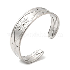 Bracciali a polsino in acciaio inossidabile 304 anti-ossidazione&nbsp;BJEW-K267-05P