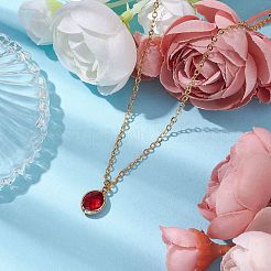 Colliers à pendentif ovale en verre&nbsp;NJEW-JN04928