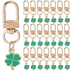 20 pendentif décoratif en forme de trèfle en alliage émaillé&nbsp;HJEW-CP00073
