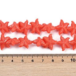 Brins de perles sculptées teintées en corail synthétique&nbsp;CORA-K009-06B-01