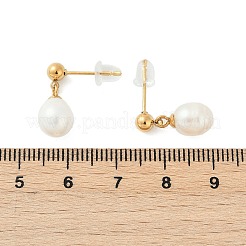 Ohrstecker aus natürlichem Süßwasserperle aus Edelstahl 304&nbsp;EJEW-G423-20G