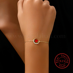 Braccialetti a maglie in argento sterling con luna&nbsp;FX5851