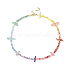 Colgantes de chakras con cuentas de piedras preciosas naturales teñidas&nbsp;NJEW-JN05176