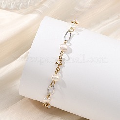 Armbänder aus Edelstahl 304 und natürlichen Süßwasserzuchtperlen für Damen&nbsp;BJEW-JB13908