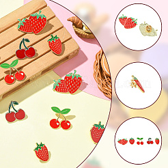 10 épingle en émail fraise et cerise&nbsp;JEWB-SC0001-76