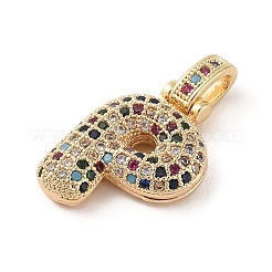Pendentifs avec zircon cubiques à micro-pavés en laiton&nbsp;ZIRC-P121-01G-P