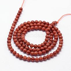 Goldstone-Perlen Stränge&nbsp;G-N0200-01A-3mm