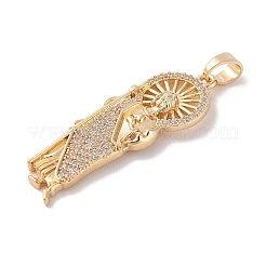 Latón claro colgantes de circonita cúbica&nbsp;KK-Z050-02G
