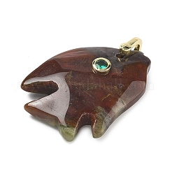 Natürliche indische Achat geschnitzte Anhänger&nbsp;G-G460-01G-08
