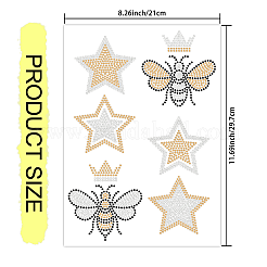 Sternkrone Bienen Glas Hotfix Strass&nbsp;DIY-WH0303-288