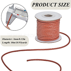 1 rollo de cordones de piel de vaca trenzados redondos de 10 m&nbsp;WL-SC0001-03B