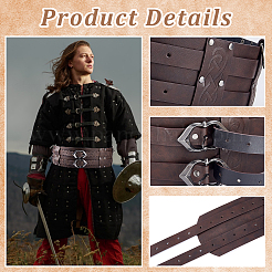 Vintage-Gürtel aus PU-Leder und Metallketten für Herren&nbsp;AJEW-WH20060-49B