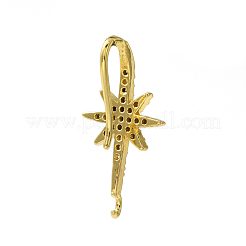 Crochets de boucle d'oreille en laiton pavé de zircone cubique&nbsp;KK-O143-21G