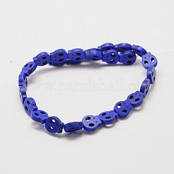 Schädel synthetische türkisfarbene Perlenstränge&nbsp;TURQ-I023-15x13mm-03