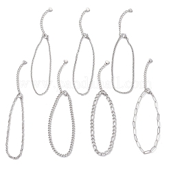 7 Stück Figaroketten & Venezianerketten & Wasserwellenketten & Kabelketten & Roloketten & Armbänder aus 304 Edelstahl für Damen&nbsp;BJEW-JB12773