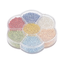7 Farben Glas runde Saatperlen&nbsp;SEED-YW0001-24A-01