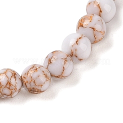Bracelets extensibles en perles rondes synthétiques turquoise (teints)&nbsp;G-U005-01A-08