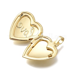 Herz-Medaillon-Anhänger aus Messing zum Valentinstag&nbsp;KK-D431-035G-G