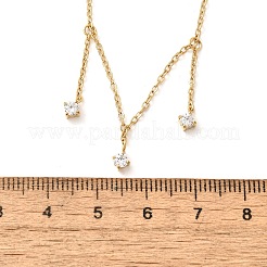 Collane con nappe in zirconia cubica trasparente in acciaio inossidabile 304 per donna&nbsp;NJEW-U031-10G