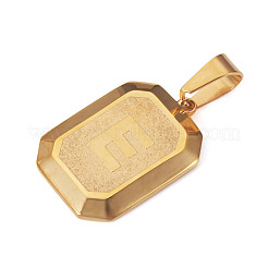 1 pièce de pendentif rectangulaire en acier inoxydable avec lettres&nbsp;NJEW-TA0001-22E