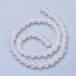 Natürliche weiße Jade Perlenstränge&nbsp;G-S211-6mm-XL01