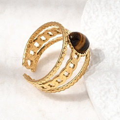Anillos abiertos para puños de acero inoxidable 304&nbsp;RJEW-F213-03G-11