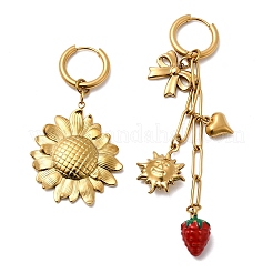 Orecchini a cerchio in acciaio inossidabile smaltato 304&nbsp;LS-EJEW-G451-07G