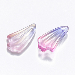 Zweifarbige transparente sprühlackierte Glasanhänger&nbsp;GLAA-T016-24A