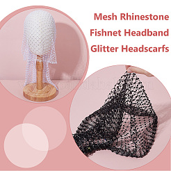 2 Stück 2 Farben Mesh Strass Fischnetz Stirnband Glitzer Kopftücher&nbsp;OHAR-GA0001-11