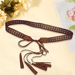 Cinturones bohemios de cadena con borlas de cuero sintético&nbsp;AJEW-WH20033-096AS-A