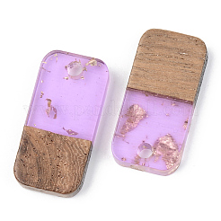 Pendentifs en résine transparente et bois de noyer&nbsp;RESI-S389-044A-B01